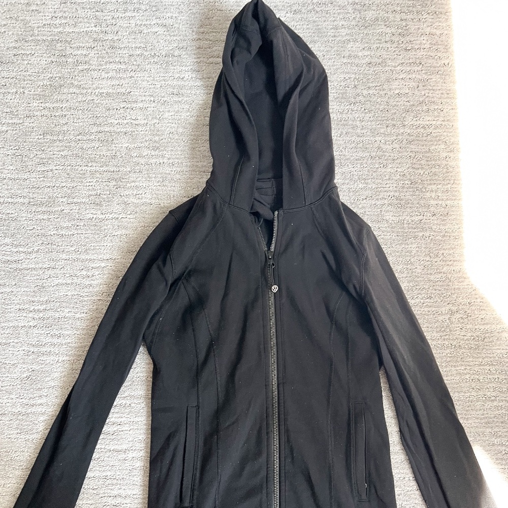 Lululemon Athletica Daily Practice Dress Top Jacket Womens 4 Black Hoodie